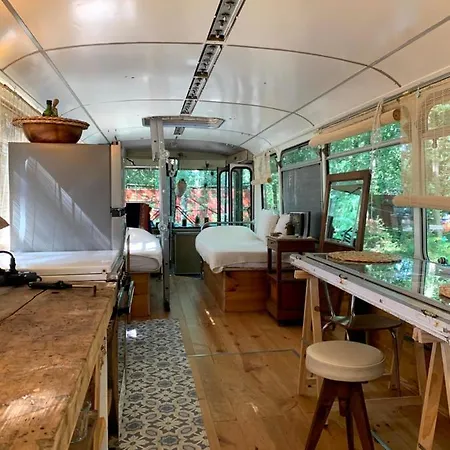 Magic Roof Bus With Big Bath In The Tree Forest! Mimizan