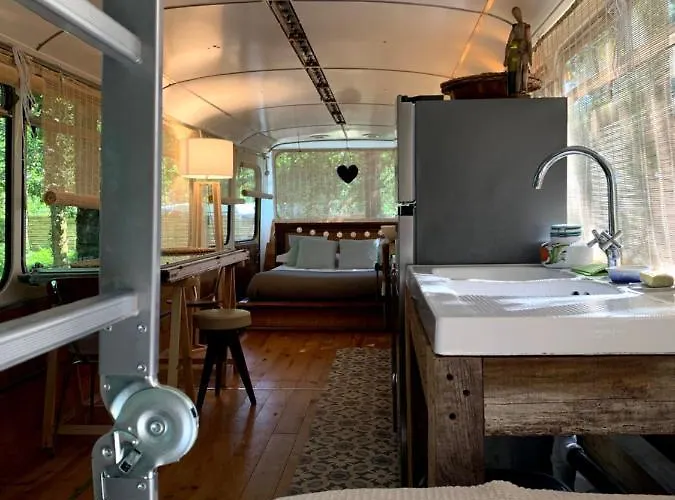 Magic Roof Bus With Big Bath In The Tree Forest! *